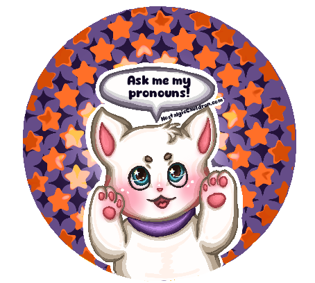 Cat Pronouns Pinback Button - 85mm