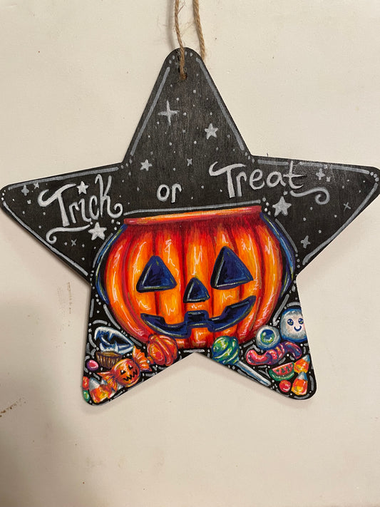 Trick or Treat Handpainted Sign