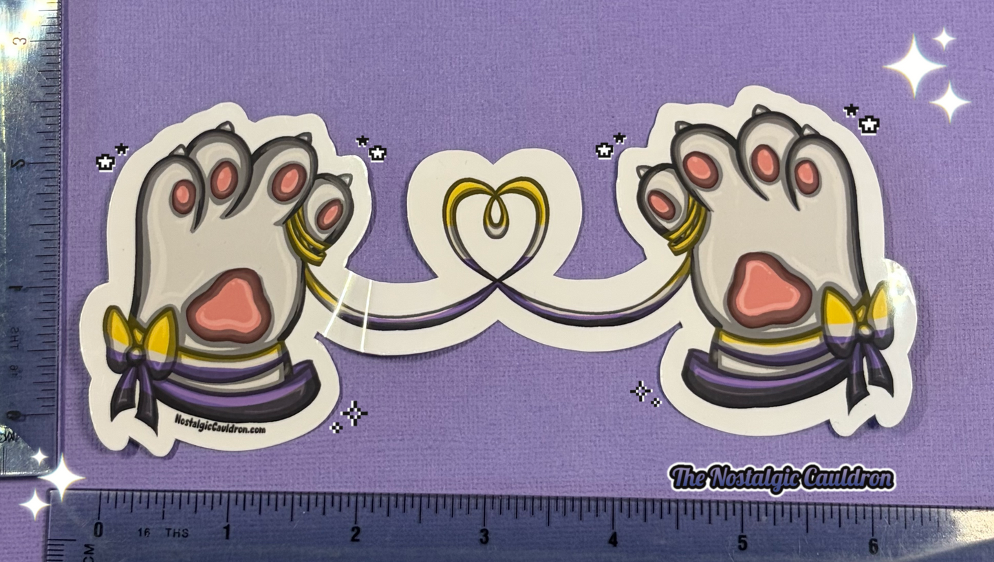 String of Fate - Cat Paws Sticker (Multiple Colors + Pride Editions)