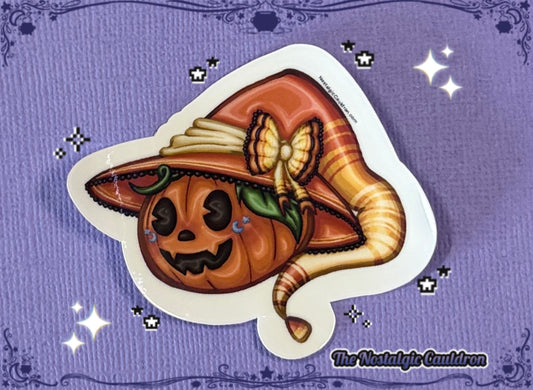 Candy Corn Pumpkin Sticker (Small)