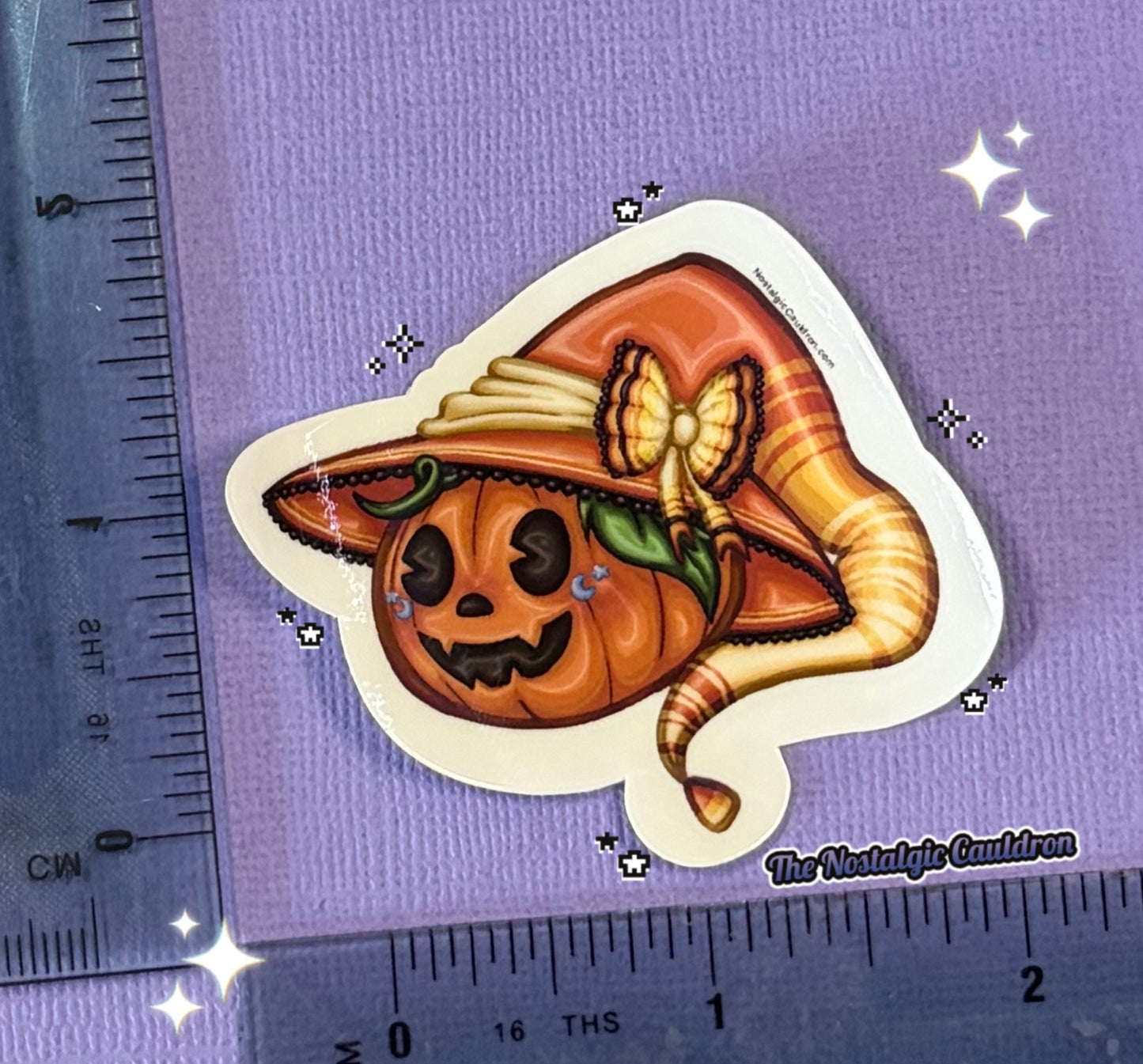 Candy Corn Pumpkin Sticker (Small)