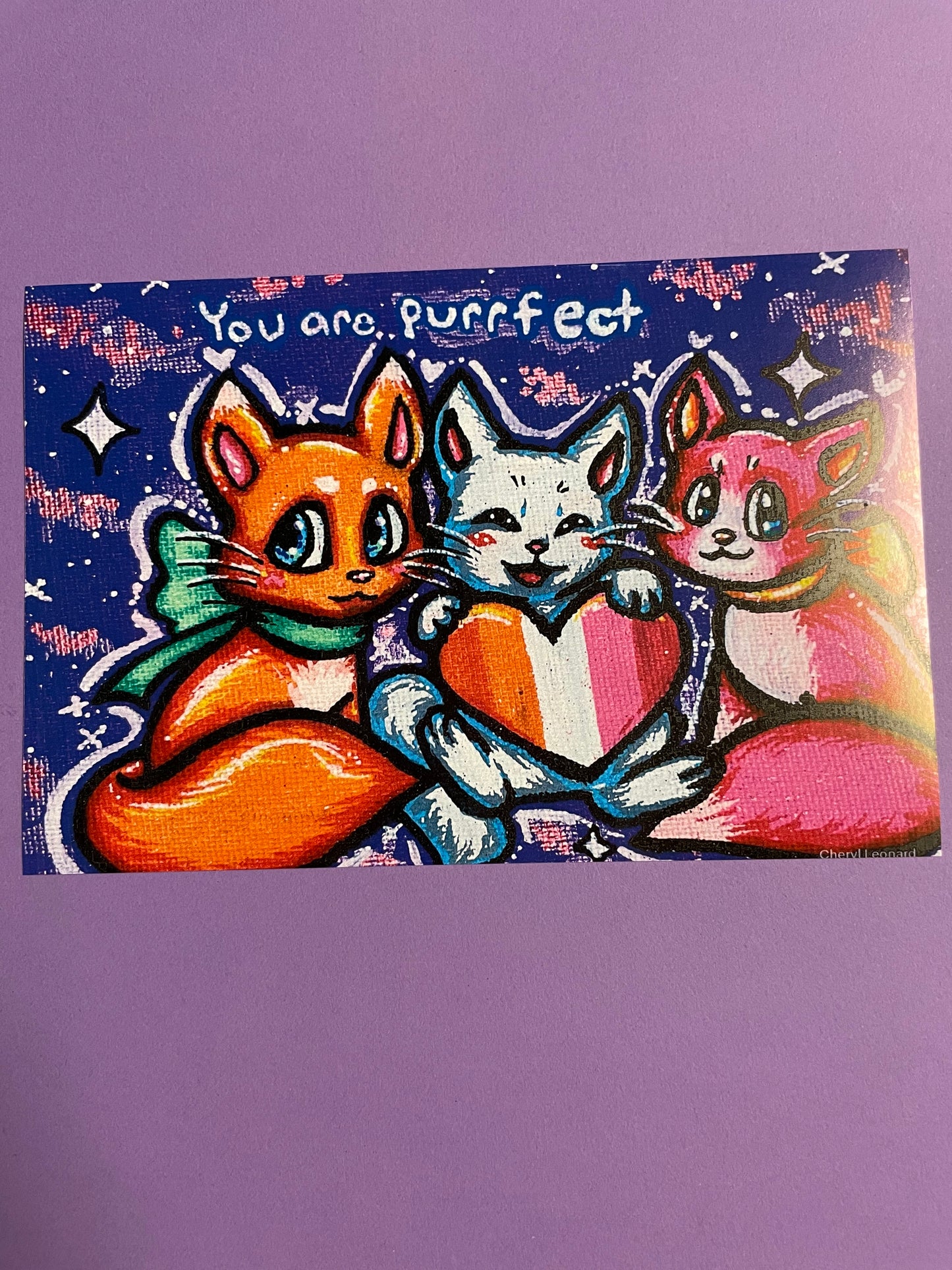 “You are Purrfect” Lesbian Mini Art Print