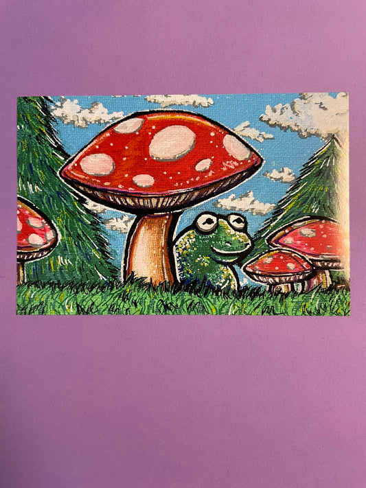 “Mushroom Frog” Mini Art Print