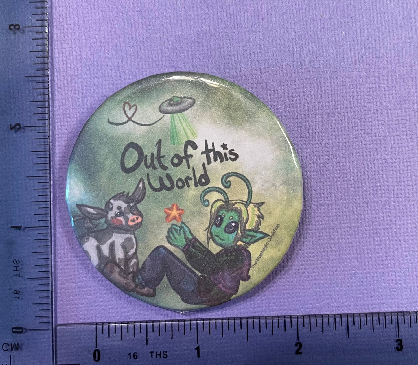 “He/They” - Alien Pronoun Pin-back button