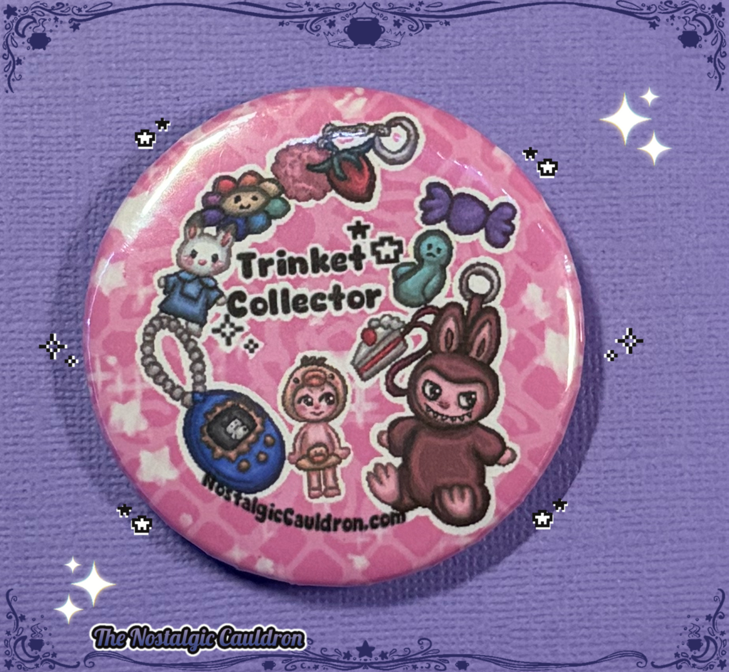 Trinket Collector Pinback Button - 25mm