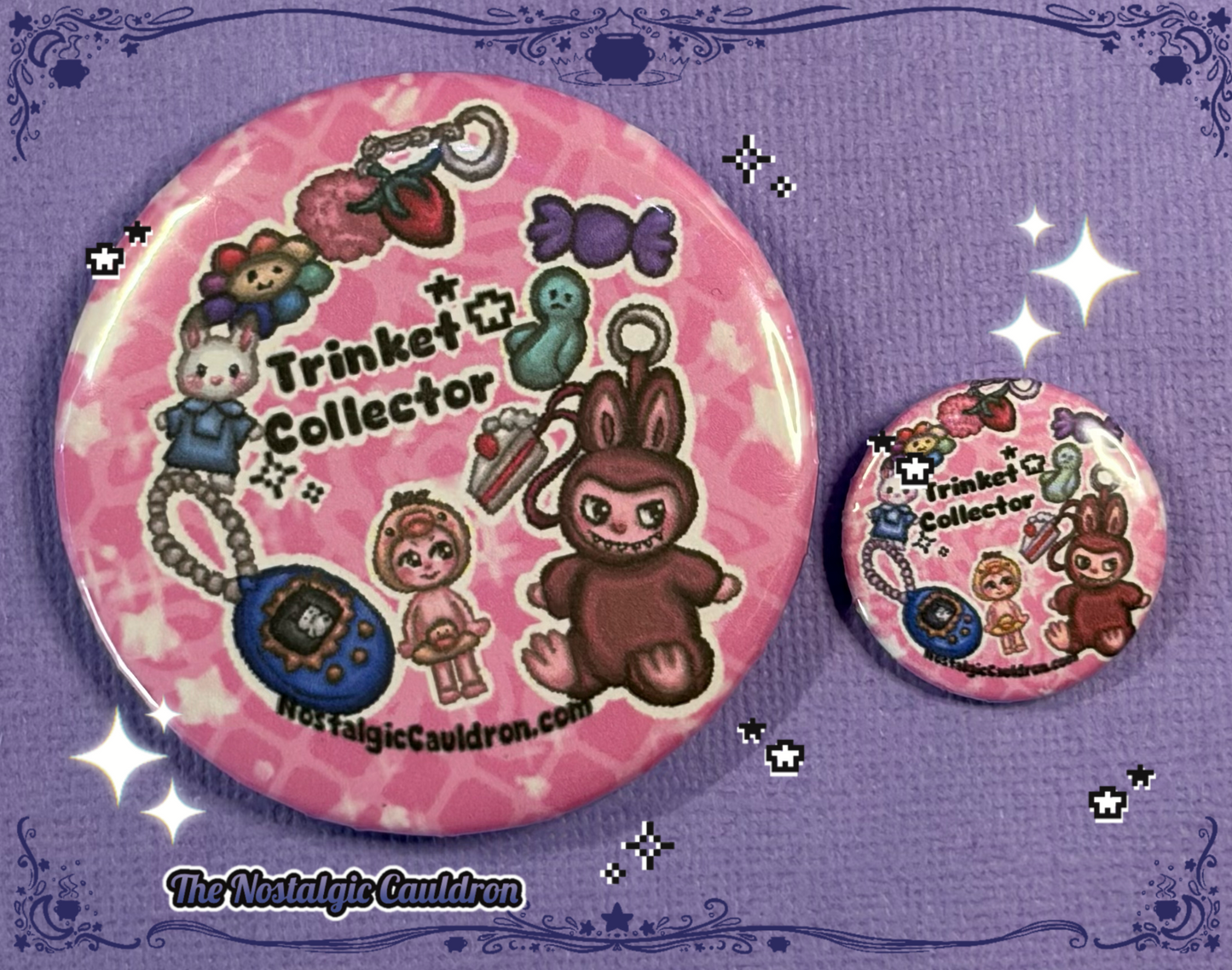 Trinket Collector Pinback Button - 85mm