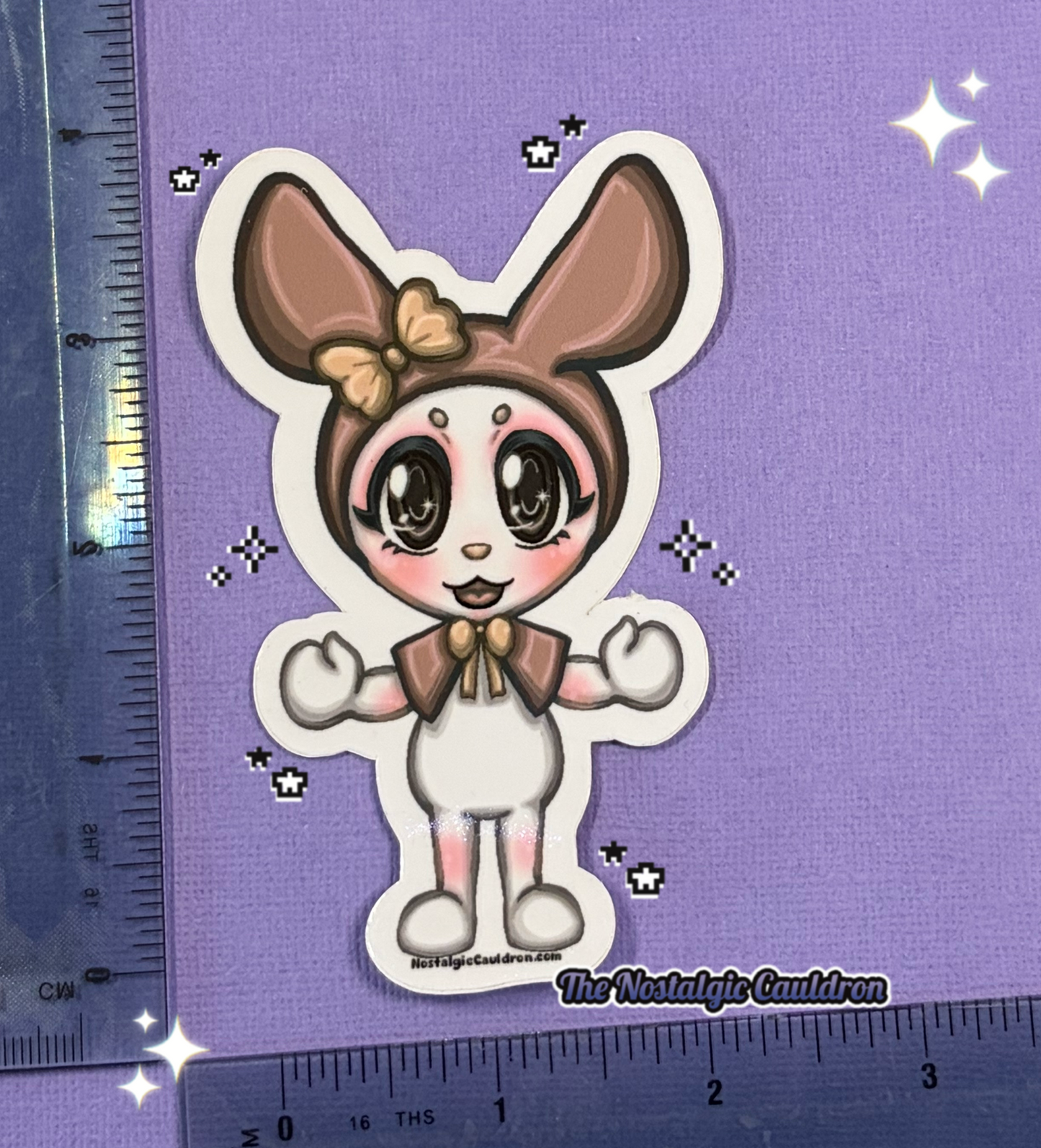 Pink Bunny Friend Sticker
