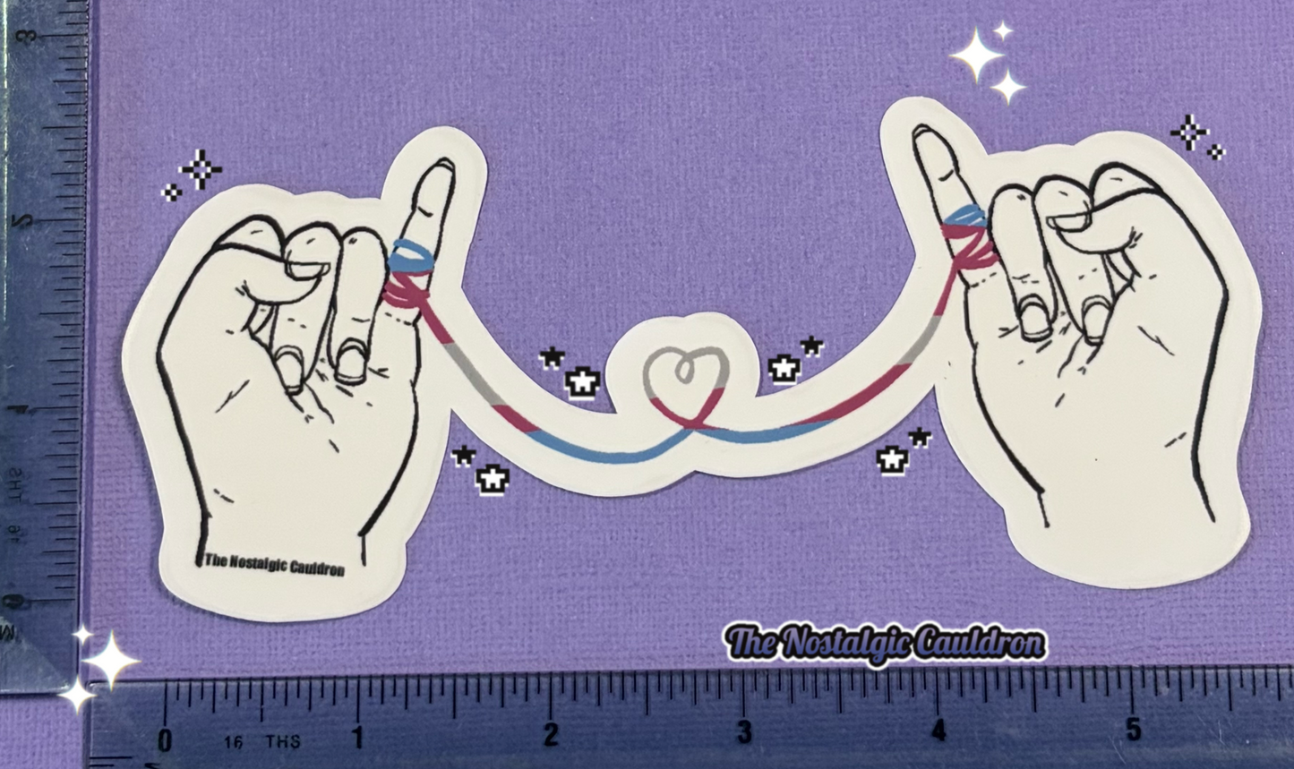 String of Fate - Hands Sticker (Multiple Colors + Pride Editions)