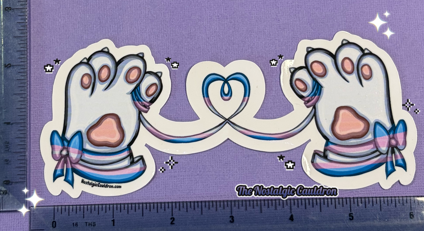 String of Fate - Cat Paws Sticker (Multiple Colors + Pride Editions)