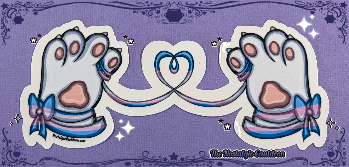 String of Fate - Cat Paws Sticker (Multiple Colors + Pride Editions)