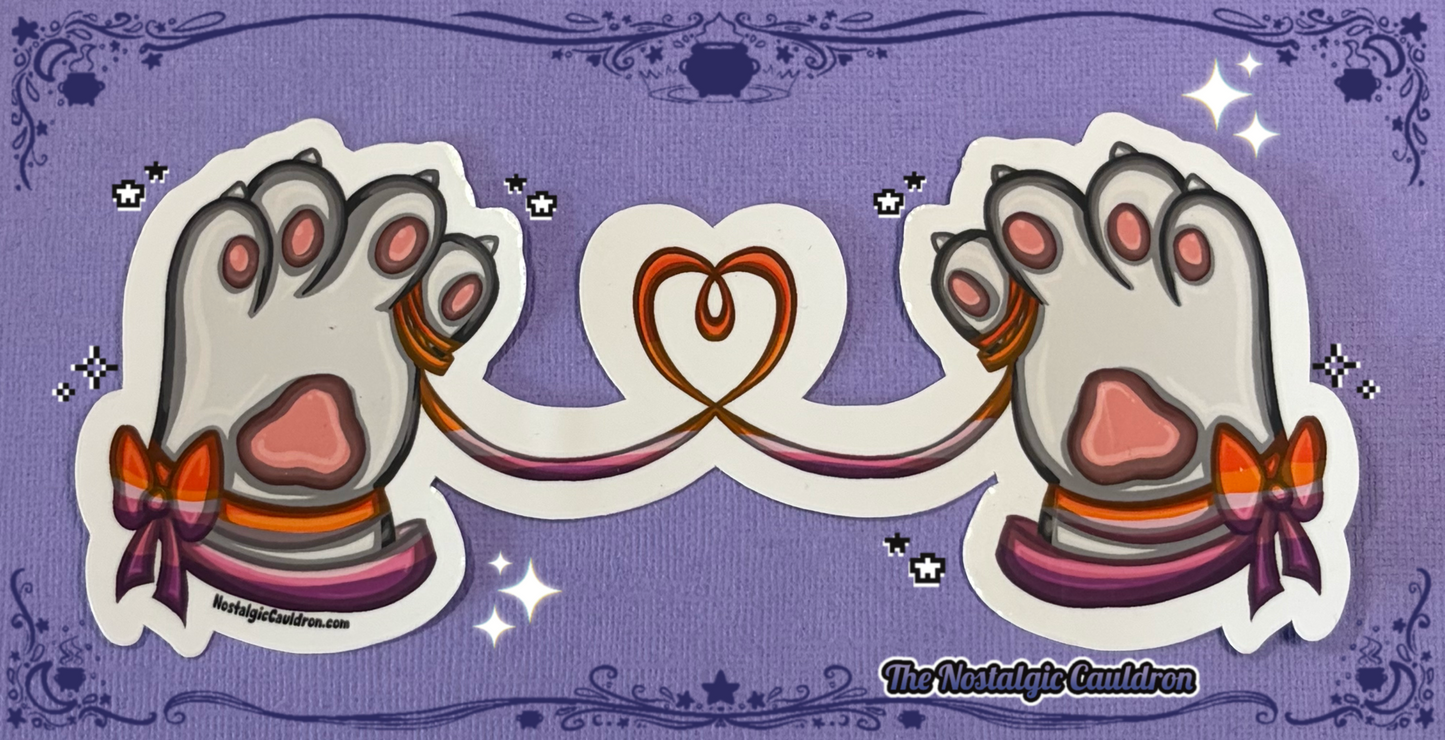 String of Fate - Cat Paws Sticker (Multiple Colors + Pride Editions)