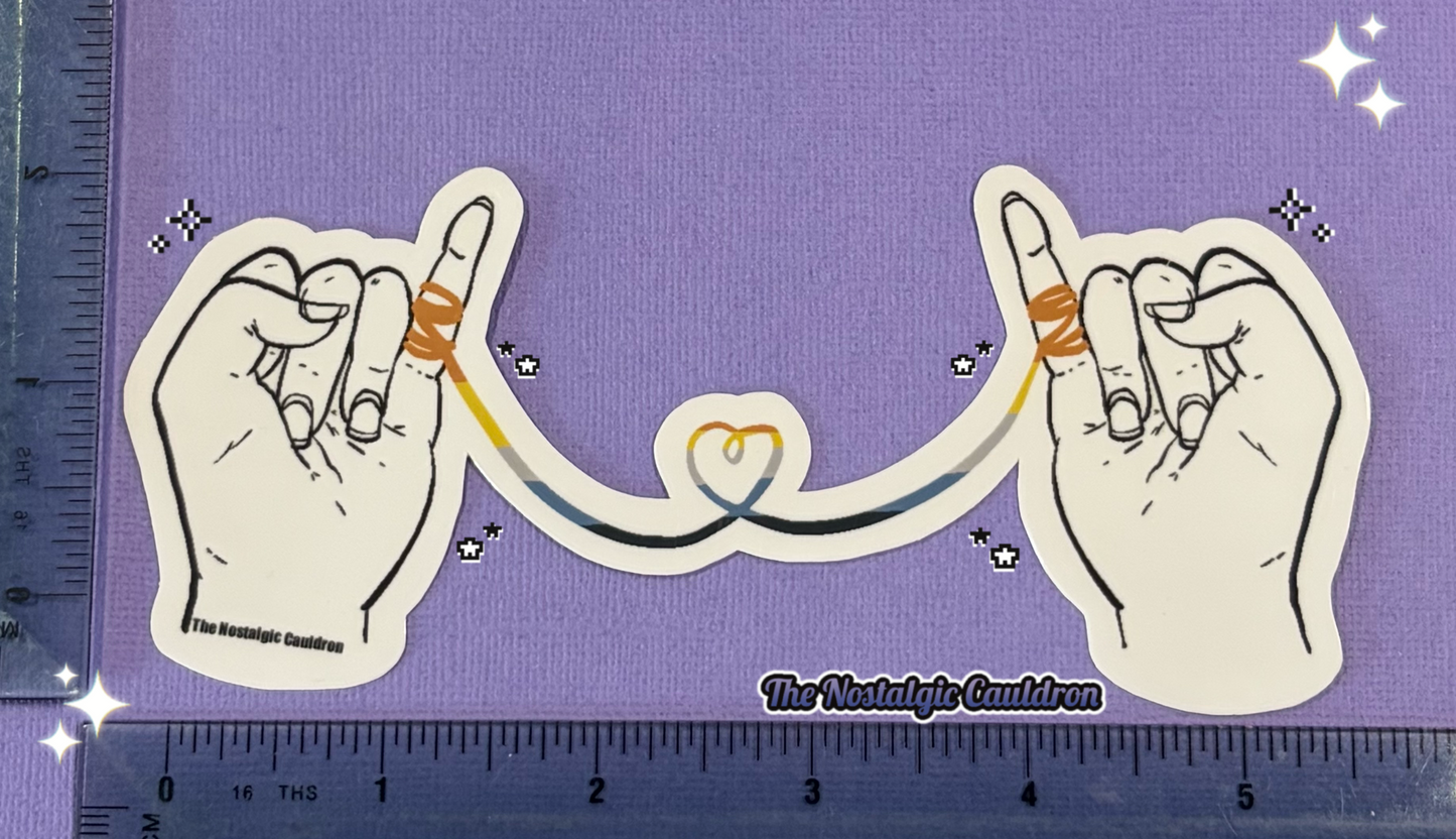 String of Fate - Hands Sticker (Multiple Colors + Pride Editions)