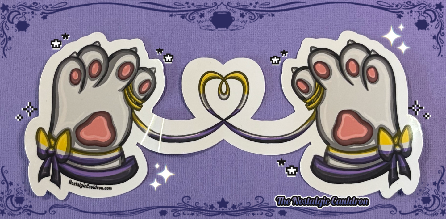 String of Fate - Cat Paws Sticker (Multiple Colors + Pride Editions)