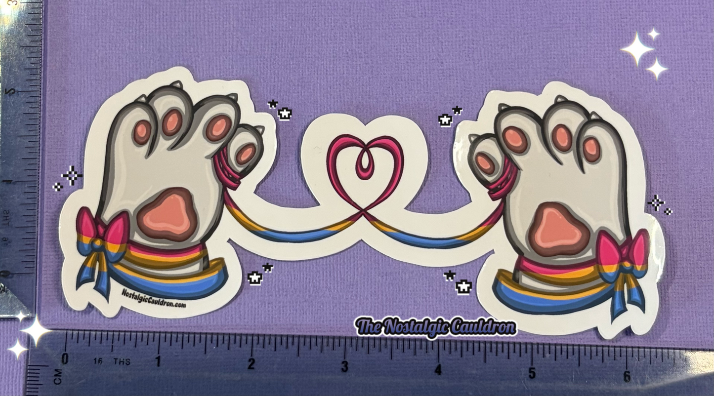 String of Fate - Cat Paws Sticker (Multiple Colors + Pride Editions)