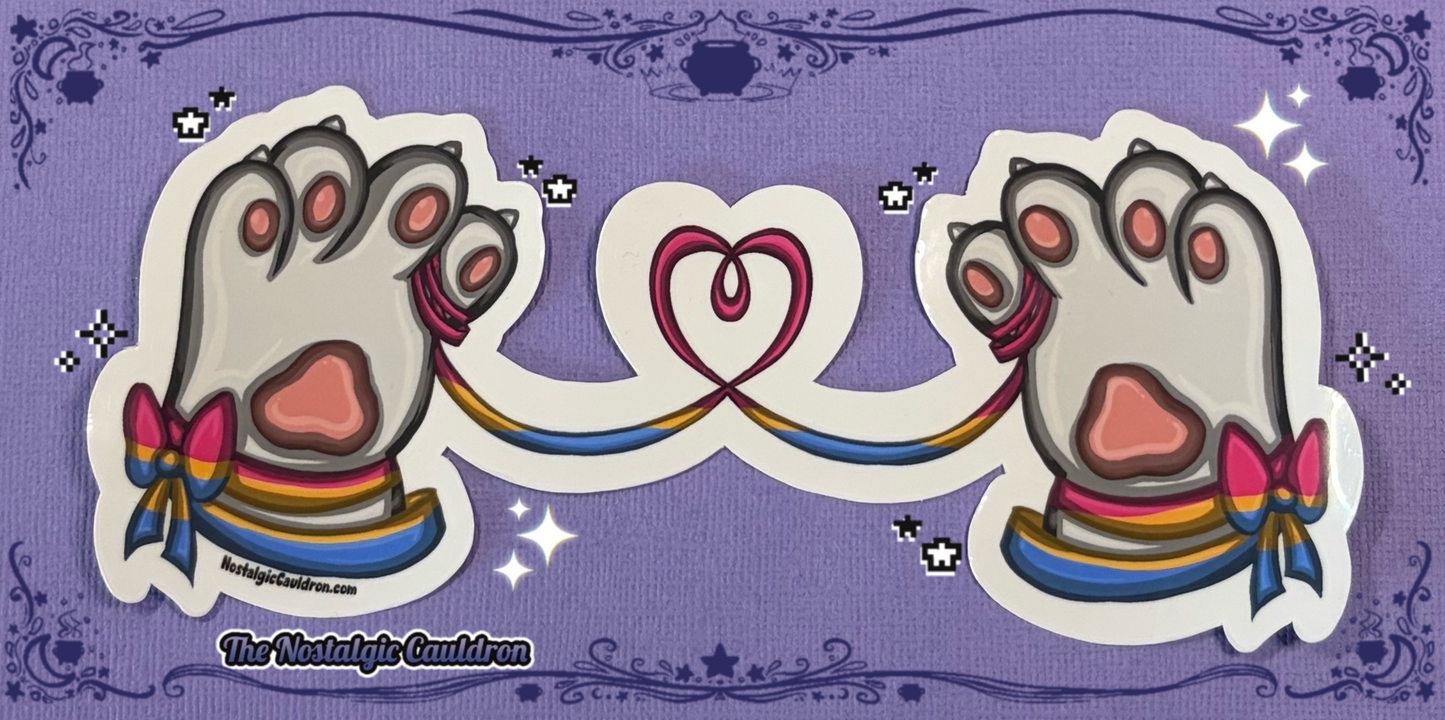 String of Fate - Cat Paws Sticker (Multiple Colors + Pride Editions)