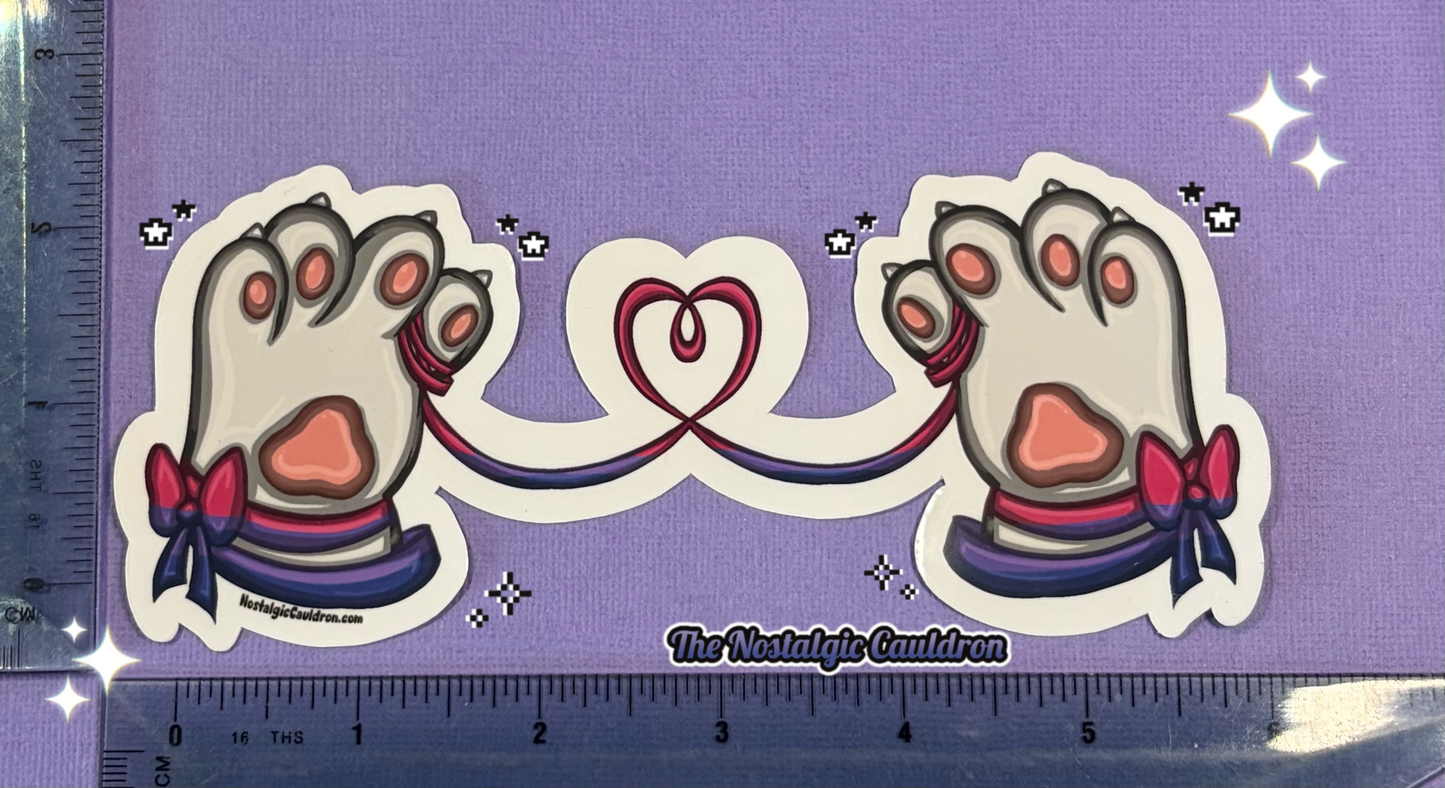 String of Fate - Cat Paws Sticker (Multiple Colors + Pride Editions)