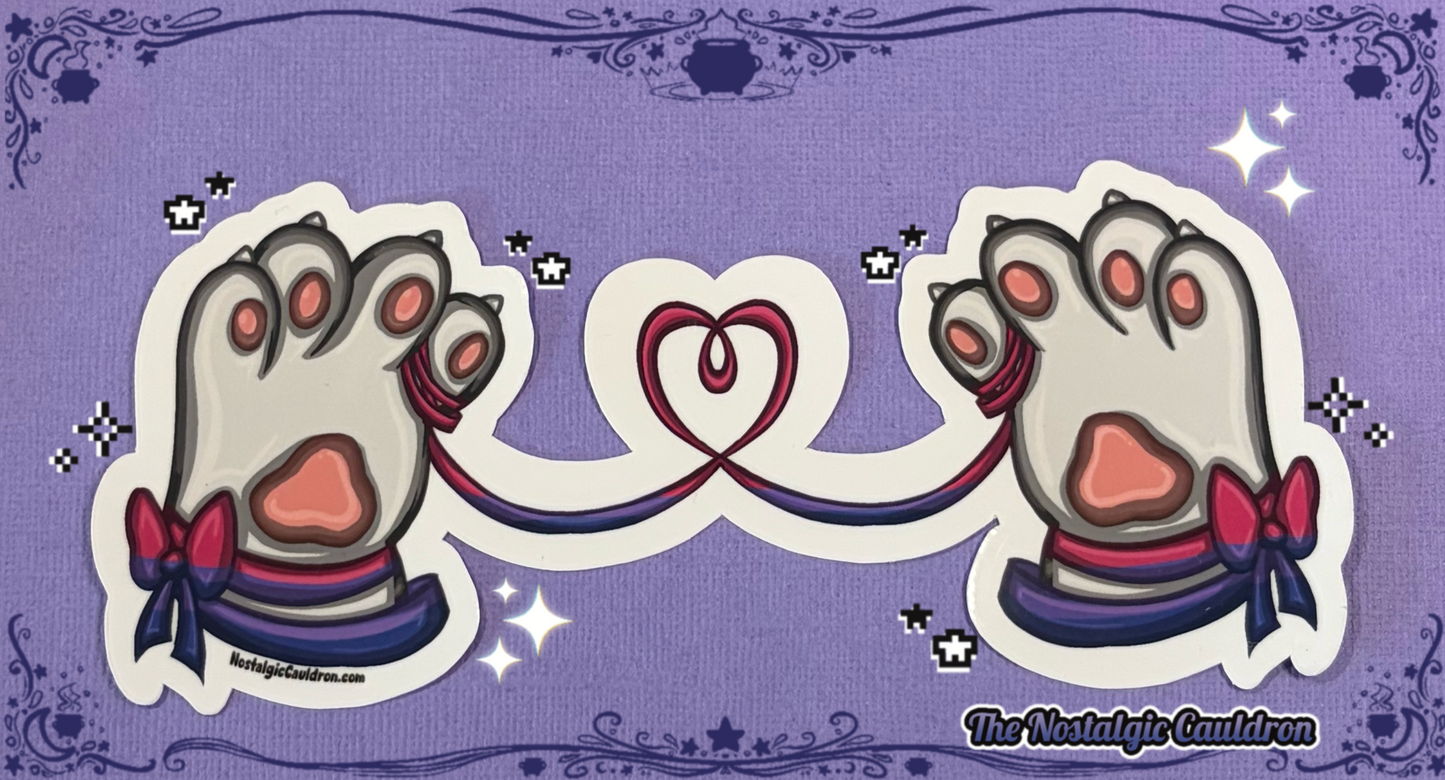 String of Fate - Cat Paws Sticker (Multiple Colors + Pride Editions)