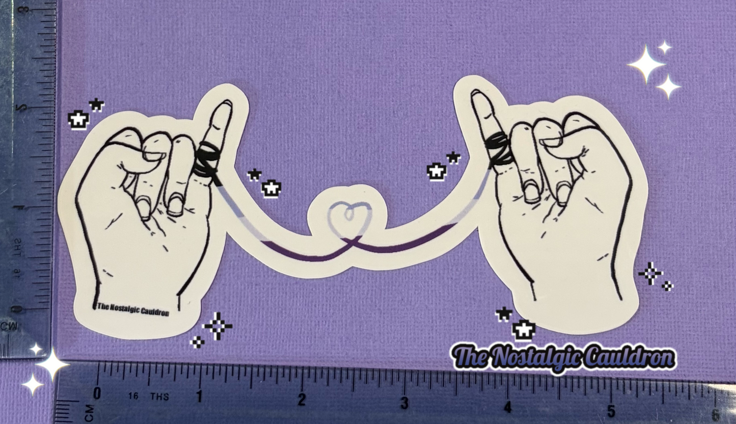 String of Fate - Hands Sticker (Multiple Colors + Pride Editions)