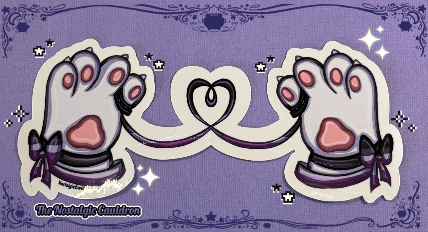 String of Fate - Cat Paws Sticker (Multiple Colors + Pride Editions)