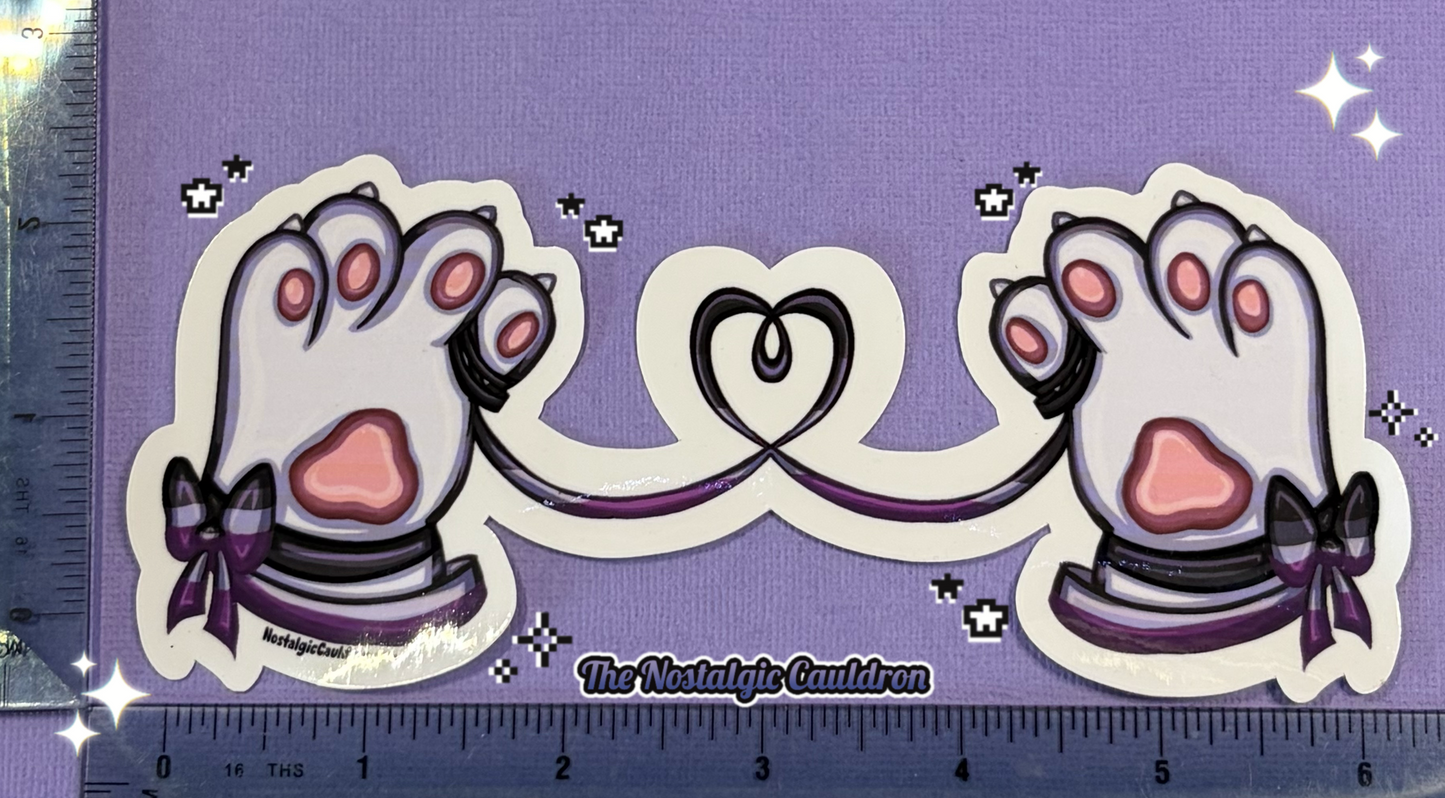 String of Fate - Cat Paws Sticker (Multiple Colors + Pride Editions)