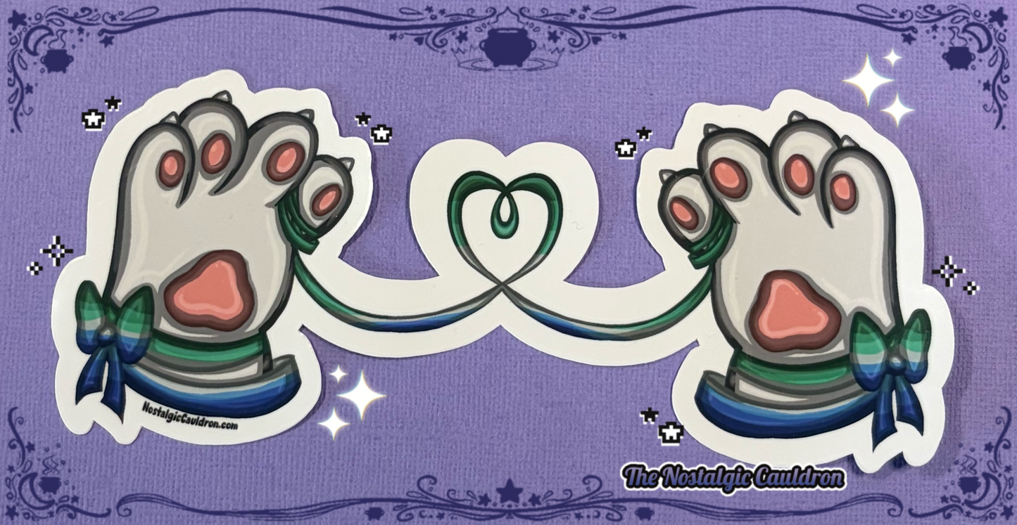 String of Fate - Cat Paws Sticker (Multiple Colors + Pride Editions)