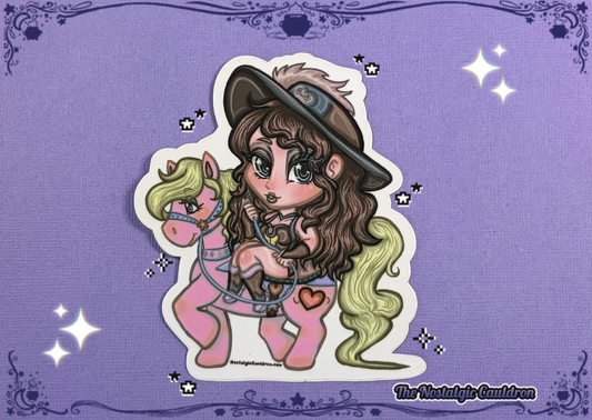 Pink Pony Cowgirl Sticker