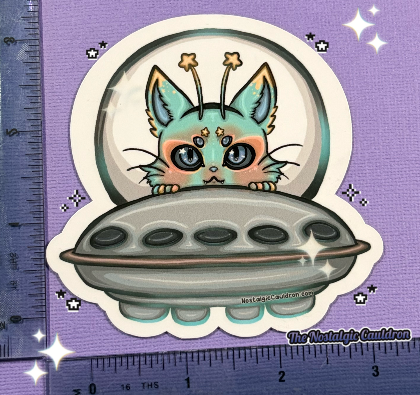 Alien UFO Cat Sticker