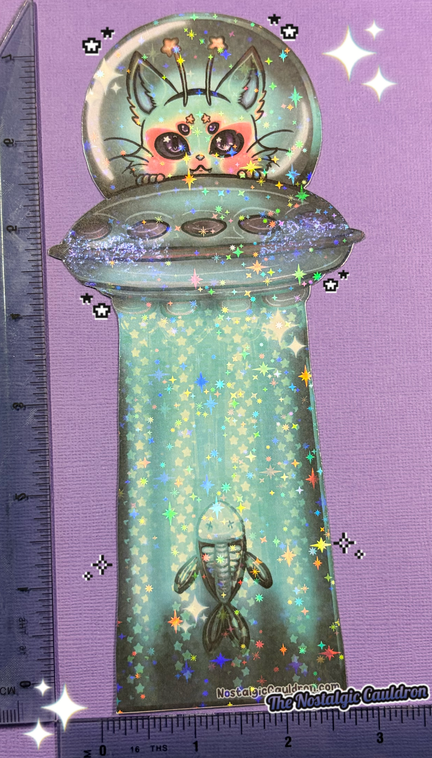 Alien UFO Cat Bookmark