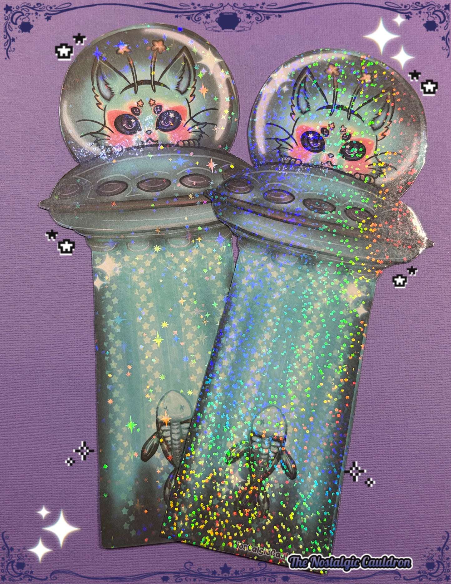 Alien UFO Cat Bookmark