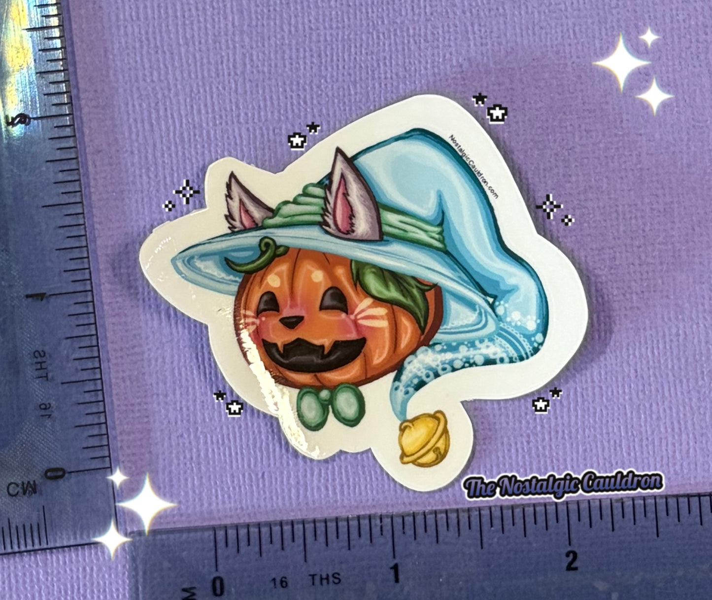 Cat Pumpkin Sticker (Small)