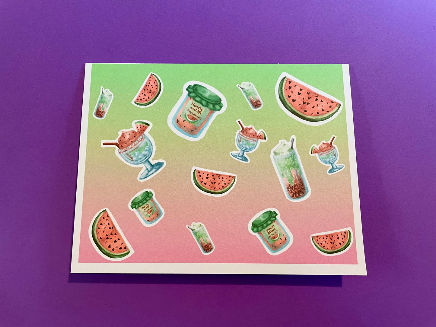 Watermelon Delight A2 Greeting Card