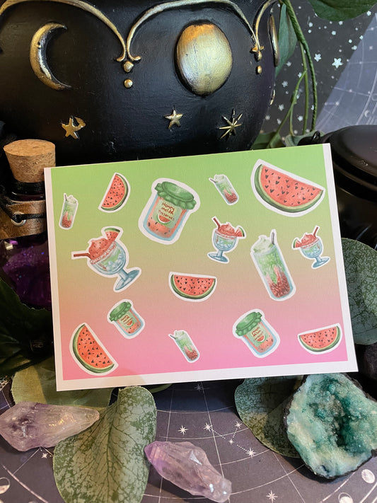 Watermelon Delight A2 Greeting Card