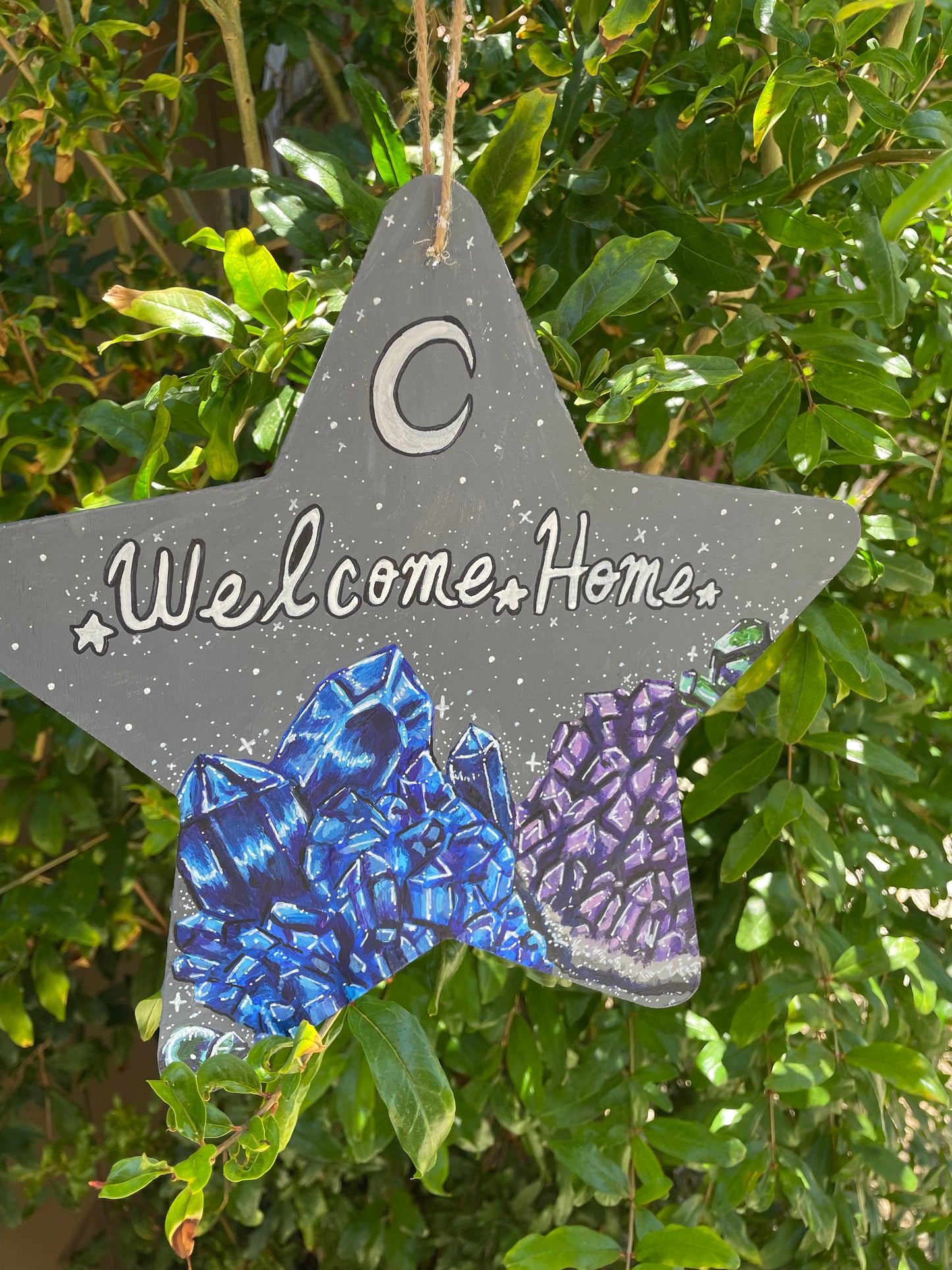 Crystal Hand Painted Welcome Sign