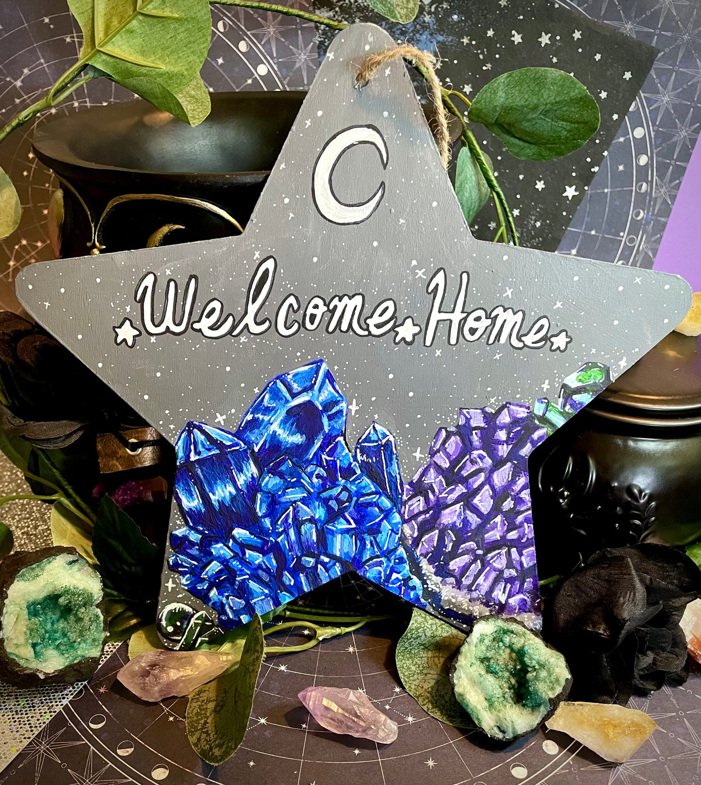 Crystal Hand Painted Welcome Sign