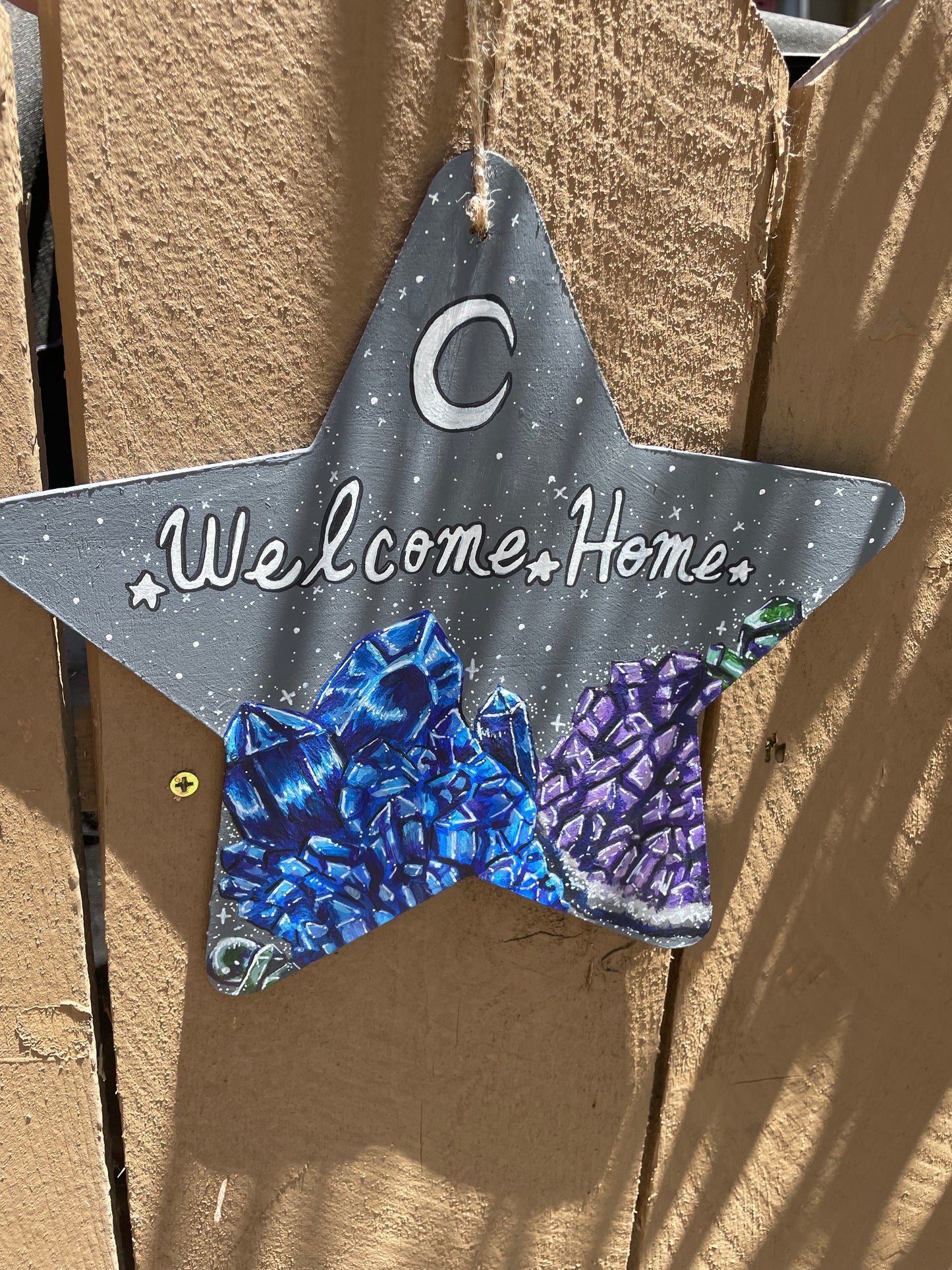 Crystal Hand Painted Welcome Sign