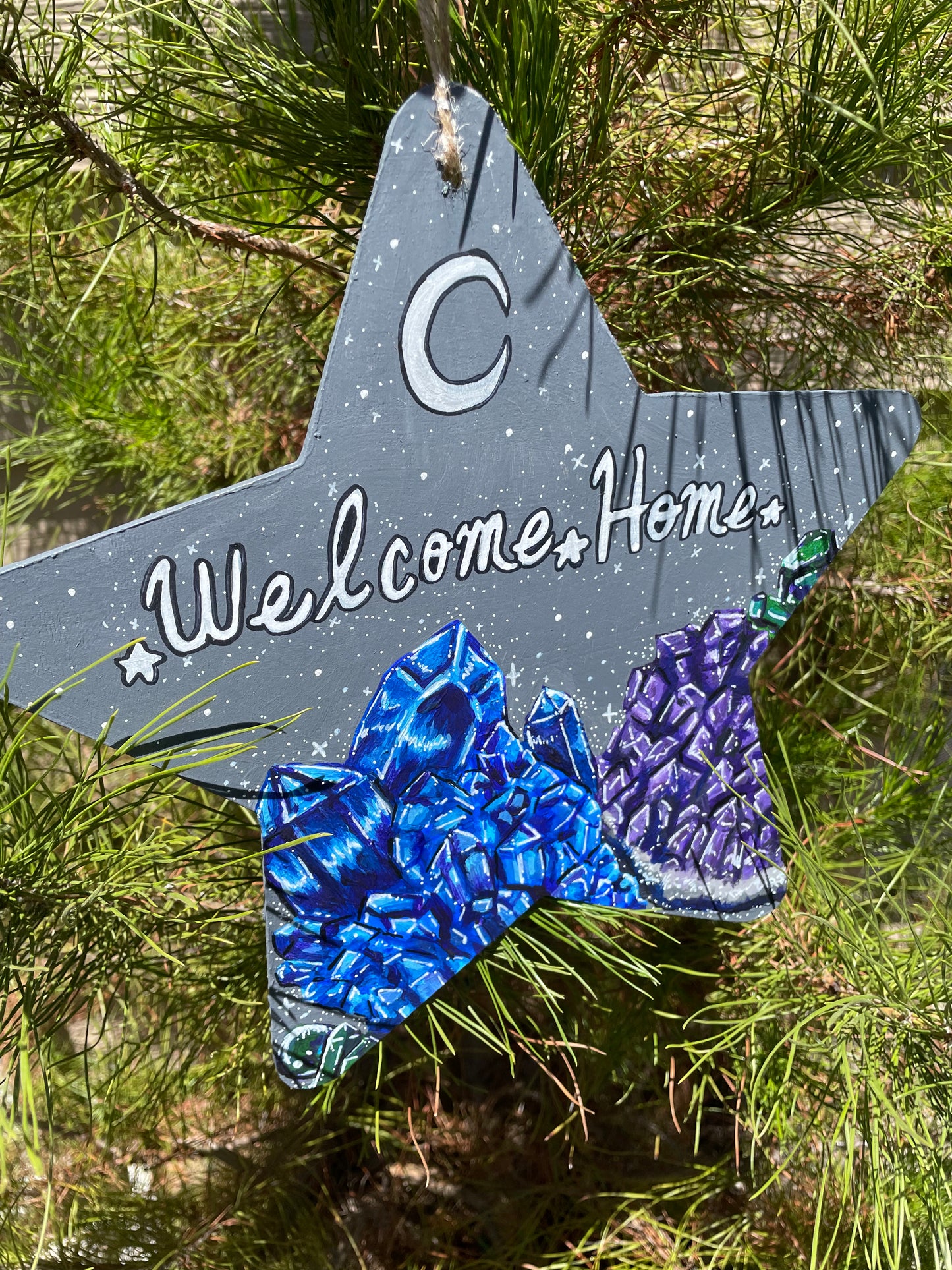 Crystal Hand Painted Welcome Sign